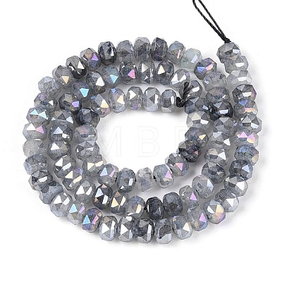 Anti-Tarnish Electroplate Glass Imitation Jade Beads Strands EGLA-T029-6mm-13A-1