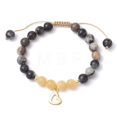 Natural Mixed Gemstone Beaded Braided Bracelets BJEW-JB11285-03-1