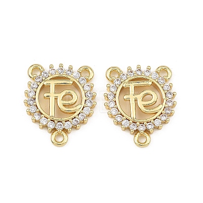 Brass Micro Pave Clear Cubic Zirconia Chandelier Component Links CU-B002-01G-A-1
