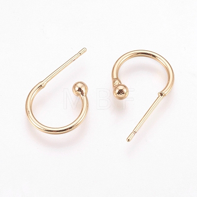 Brass Stud Earring Findings X-KK-T020-105G-1