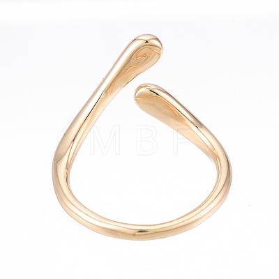 Brass Teardrop Open Cuff Ring for Women RJEW-T001-90G-1