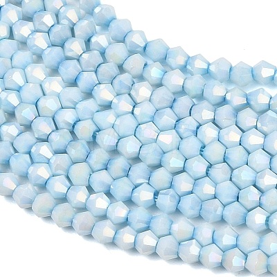 Electroplate Bicone Glass Beads Strands GL-T021-2.5x3mm-16-17-1