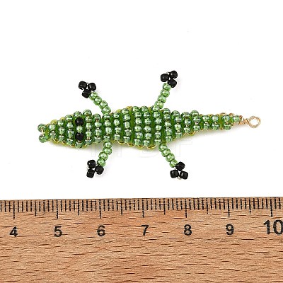 Glass Seed Beaded Big Pendants PALLOY-MZ01440-1
