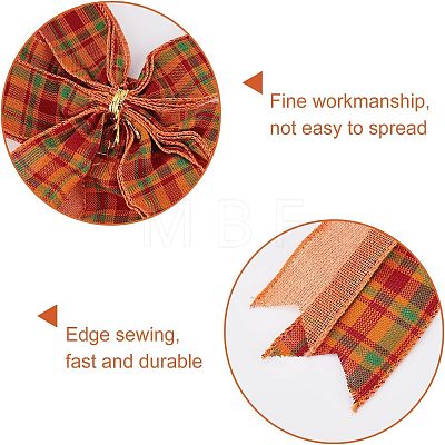 2Pcs Tartan Pattern Polyester Bowknot Display Decoration DIY-CA0004-32-1