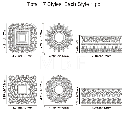 Geometric Carbon Steel Cutting Dies Stencils DIY-WH0309-2026-1