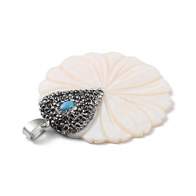 Natural White Shell Pendants BSHE-C004-05-1