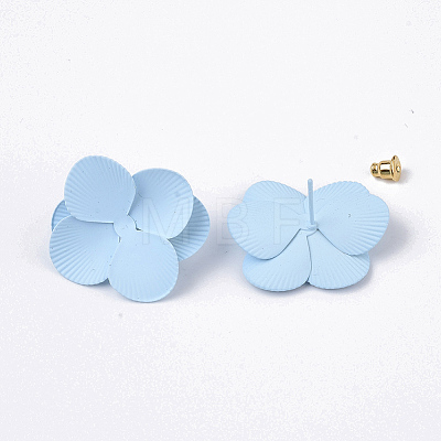 Spray Painted Iron Stud Earring Settings IFIN-N004-01D-1