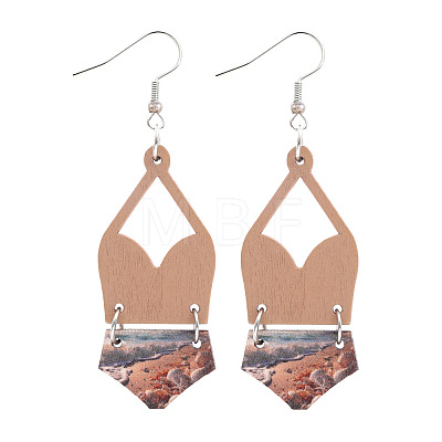 Alloy with Imitation Leather Dangle Earrings FS-WG30D02-15-1