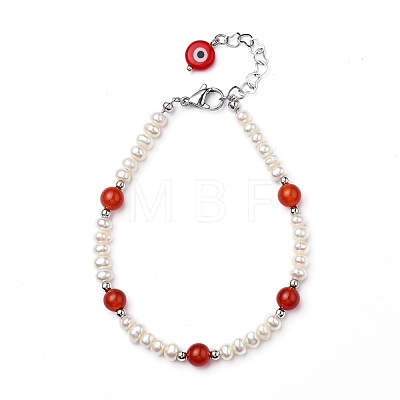 Natural Gemstone Beaded Bracelets BJEW-JB05313-1