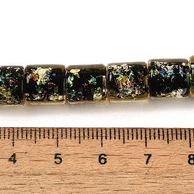 Handmade Dichroic Foil Glass Beads Strands DICH-U001-09B-1