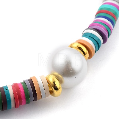 Handmade Polymer Clay Heishi Beaded Necklaces NJEW-JN03065-1