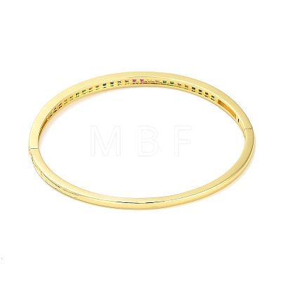 Brass Pave Colorful Glass Hinged Bangles for Women BJEW-M312-05G-1