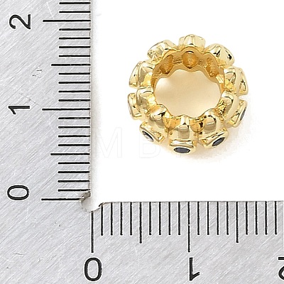 Brass Micro Pave Cubic Zirconia Beads CU-CBA389D-01G-1
