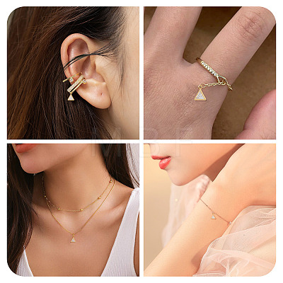 10Pcs Brass Micro Pave Cubic Zirconia Triangle Charms KK-TADJ0001-25-1