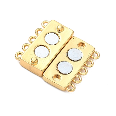 Brass Micro Pave Clear Cubic Zirconia Magnetic Slide Lock Clasps KK-Z139-10G-1