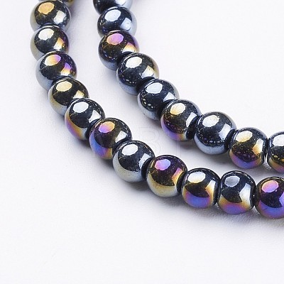 Glass Beads Strands X-GR4mm27Y-AB-1