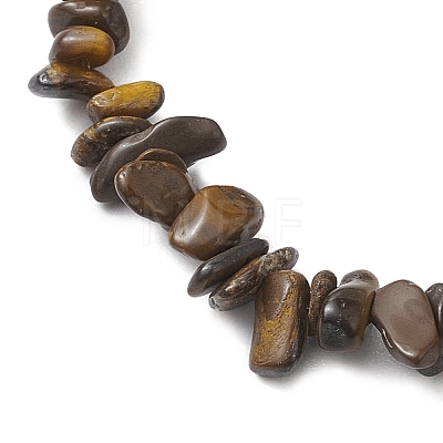 Natural Tiger Eye Anklets AJEW-AN00592-03-1