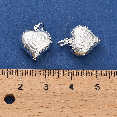 925 Sterling Silver Textured Heart Charms STER-P071-13S-1