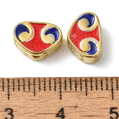 Rack Plating Brass Enamel Beads KK-P276-39G-1