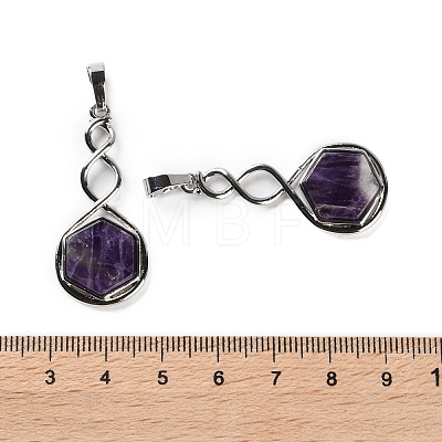 Natural Amethyst Pendants X-G-F777-05P-07-1