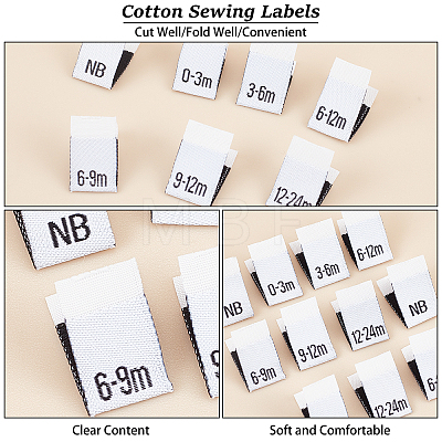  280Pcs 7 Style Neonatal Month Clothing Labels Size FIND-NB0001-45-1