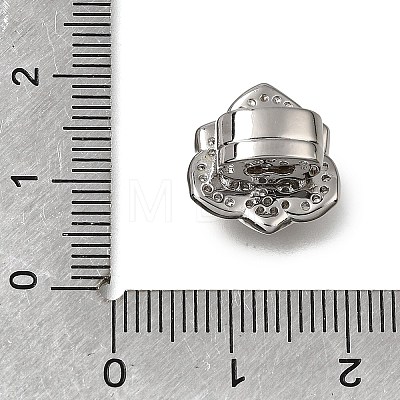 Brass Micro Pave Clear Cubic Zirconia Slide Charms CU-CBA4292-01P-1