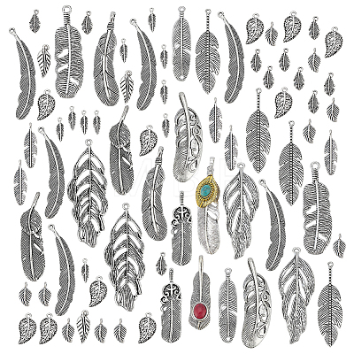 96Pcs Tibetan Style Alloy Pendants TIBE-PH0002-56-1