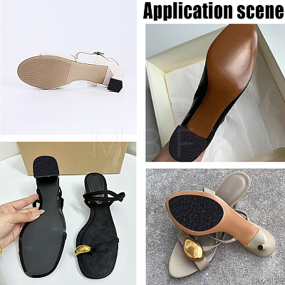 2Pairs Square Rubber Anti-slip Stickers for Shoe Soles AJEW-CY0002-56-1