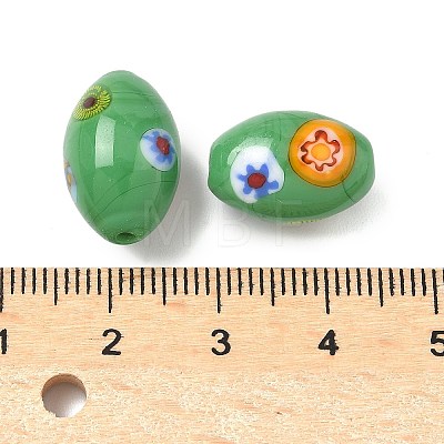Handmade Millefiori Glass Beads LAMP-U004-02B-1