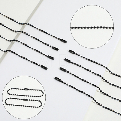100Pcs Iron Ball Chains with Connectors IFIN-SP0001-67EB-1