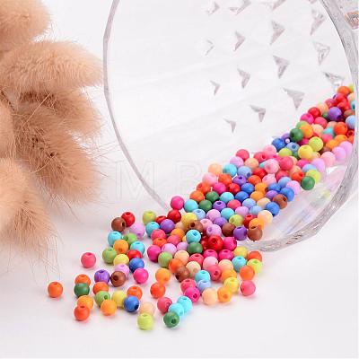 Solid Chunky Acrylic Ball Beads X-SACR-R812-4mm-M-1