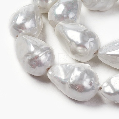 Shell Pearl Beads Strands BSHE-O018-06-1