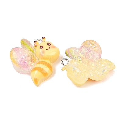 Transparent & Opaque Resin Pendants RESI-P048-02D-P-1