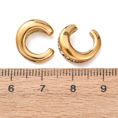 304 Stainless Steel Rhinestone Cuff Earrings for Women EJEW-L315-05G-1