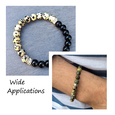 4 Strands 4 Style Natural Dalmatian Jasper Beads Strands G-YS0001-06-1