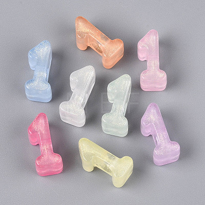 Luminous Frosted Transparent Acrylic Beads TACR-T029-21B-1