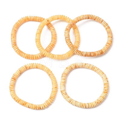 Natural Amber Beaded Stretch Bracelets for Women Men BJEW-D462-02A-1