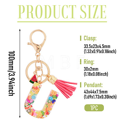 Fruit Series Letter Resin Keychains KEYC-TAC0033-02U-1