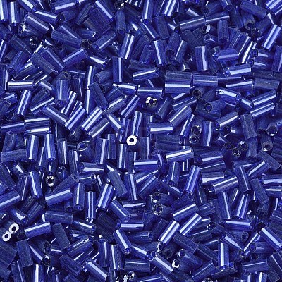 Transparent Colours Luster Glass Bugle Beads SEED-N005-001-A02-1