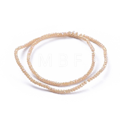 Electroplate Glass Beads Strands GLAA-F079-FR11-1