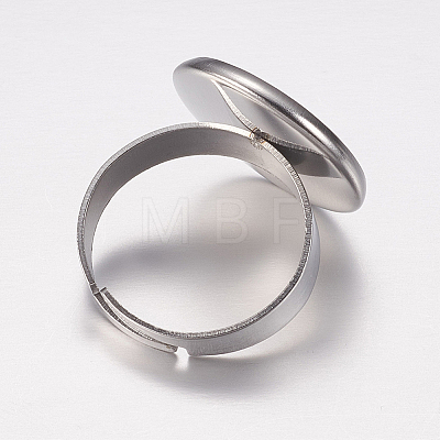 Adjustable 304 Stainless Steel Finger Rings Components STAS-I097-037C-P-1