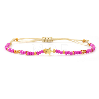 Glass Seed Beads Adjustable Bracelets KO8624-4-1