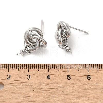 Brass Stud Earrings Findings EJEW-H128-03P-1