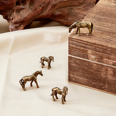 4Pcs 4 Styles Alloy Horse Display Decoration DJEW-FH0011-58-1