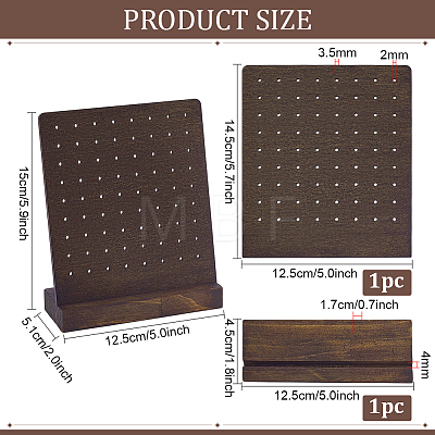 Detachable Wood Earring Display Stands EDIS-WH0011-07-1
