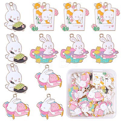 20Pcs 4 Style Cartoon Alloy Enamel Pendants ENAM-SZ0003-29-1