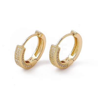 Cubic Zirconia Hinged Hoop Earrings EJEW-B014-09G-1