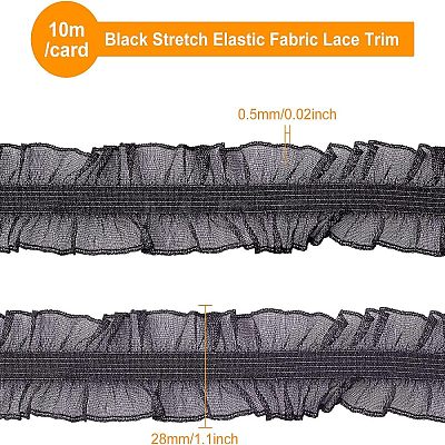 Stretch Elastic Fabric Lace Trim OCOR-WH0057-16B-1