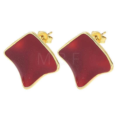 Brass Enamel Stud Earrings for Women KK-CBA760A-07G-05-1