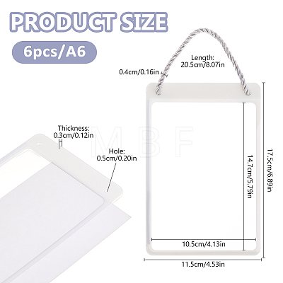 Erasable PVC Hanging Price Tags with Rope CDIS-WH0021-069A-02-1
